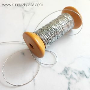 نخ زری دار نقره ای نازک (10 متری)